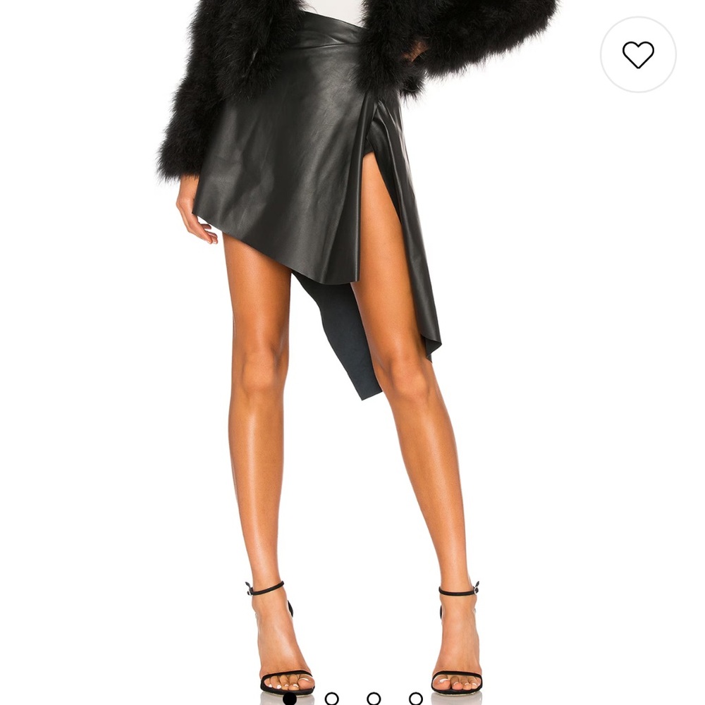 Black Asymmetrical Leather Skirt